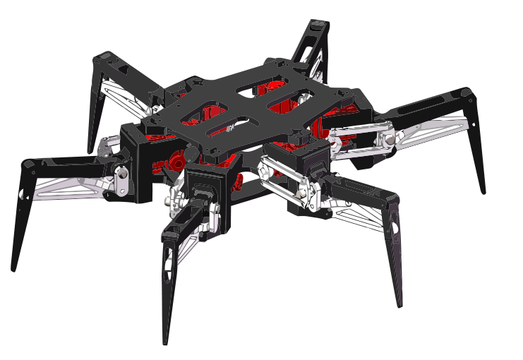 HX1 six-legged research prototype with six-bar leg linkages