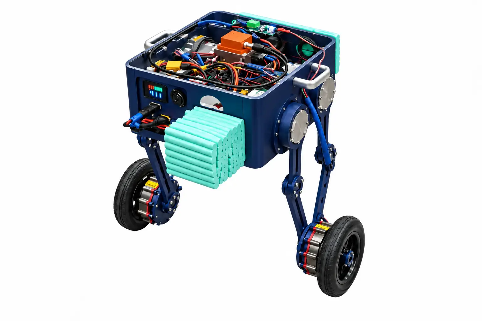 PW1-EDU parallel-linkage wheel-legged robot rendering
