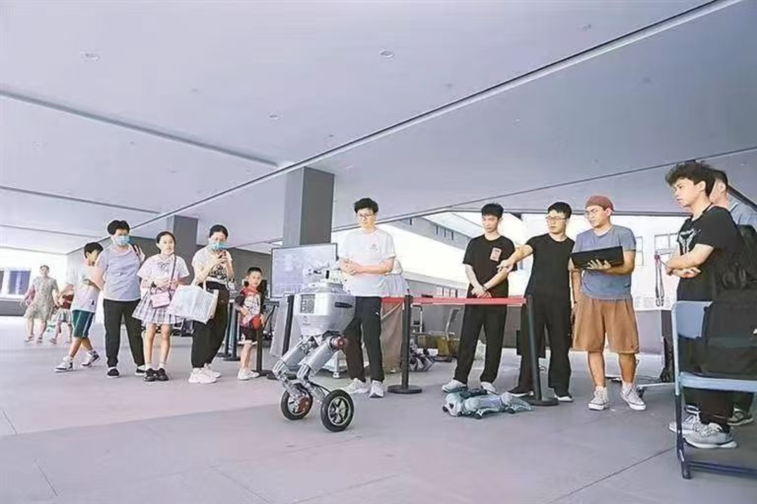 Wheel-legged robot demonstration at a campus open day
