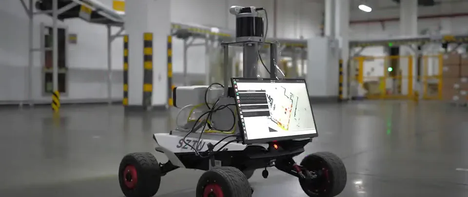 ARTS Robotics wheeled robot during warehouse field work